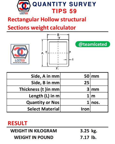 mild steel box section weight calculator|rectangular hollow section weight calculator.